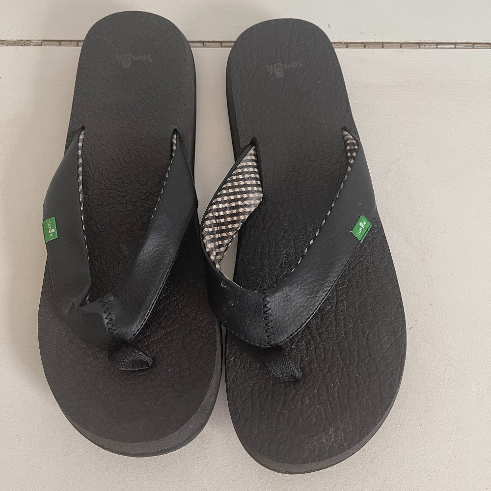 Sanuk Flip Flops Women Cushioned Comfortable Yoga Mat Non-Slip Size 10